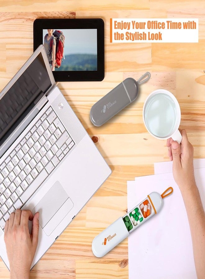 QEEIG Travel Medicine Organizer, 3 Compartments Portable Pocket Size Pill Organizer Box with Carrying Hanging Loop, Small Tablet for Office, Trip | Pack of 1 | Random Color (Small Pill Box) - Image 4